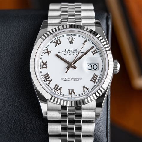 rolex datejust white roman dial.